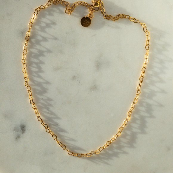 Necklace Heart Chain Adorable Dainty Gold Chain Necklace Heart Links Heart Chain - Picture 4 of 12